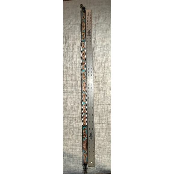 Myra Bag Leather Purse Strap Turquoise Brown Cowgirl | Tooled Western Style - Picture 2 of 6